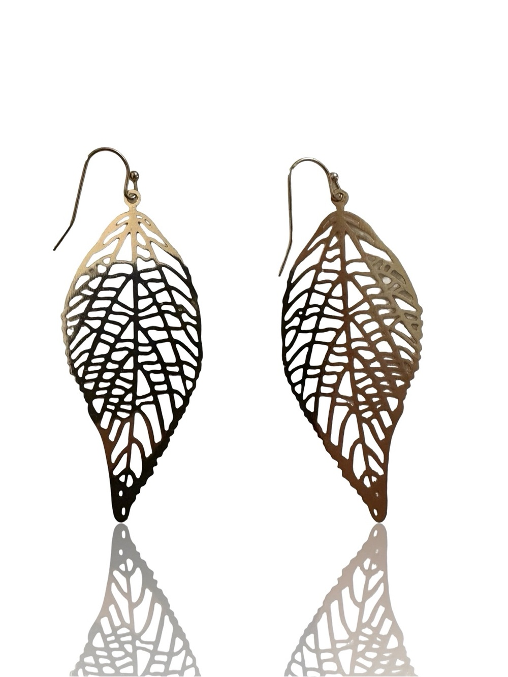 3 for $25 Filigree Leaf Drop Earrings - Gold Tone